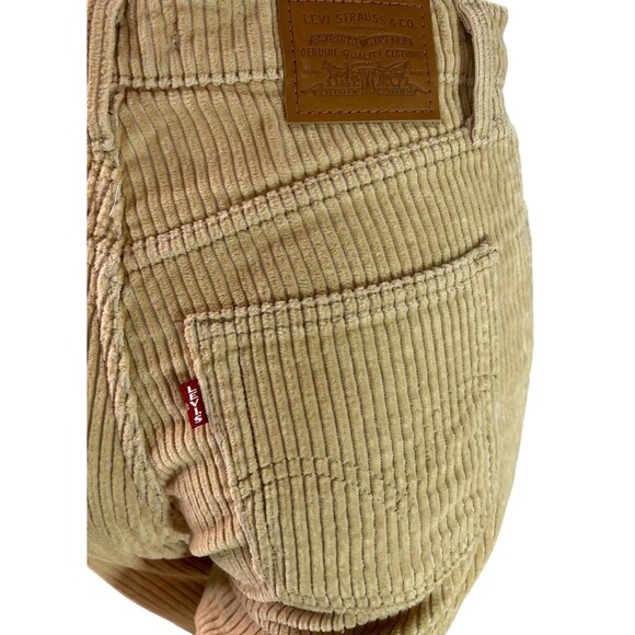 Levi's Premium Ribcage Straight Ankle Corduroy Jean Granola Wide Wale Size 26 - Picture 3 of 12